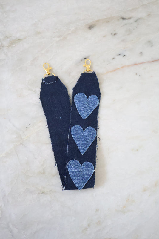 Phonecord denim hearts