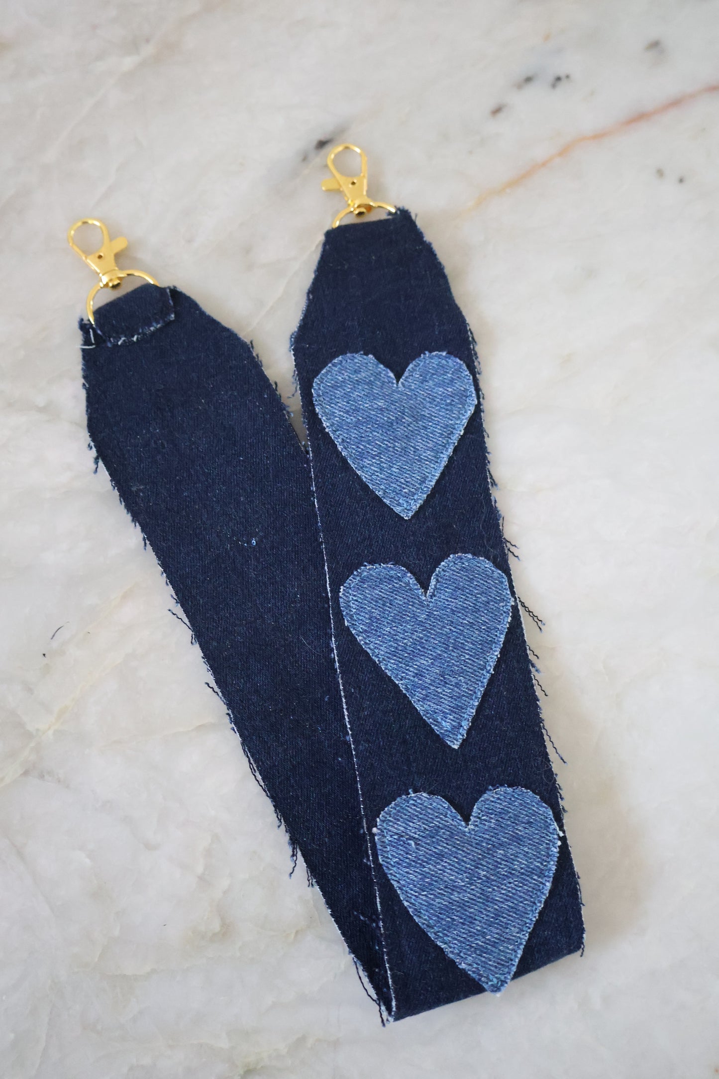 Phonecord denim hearts