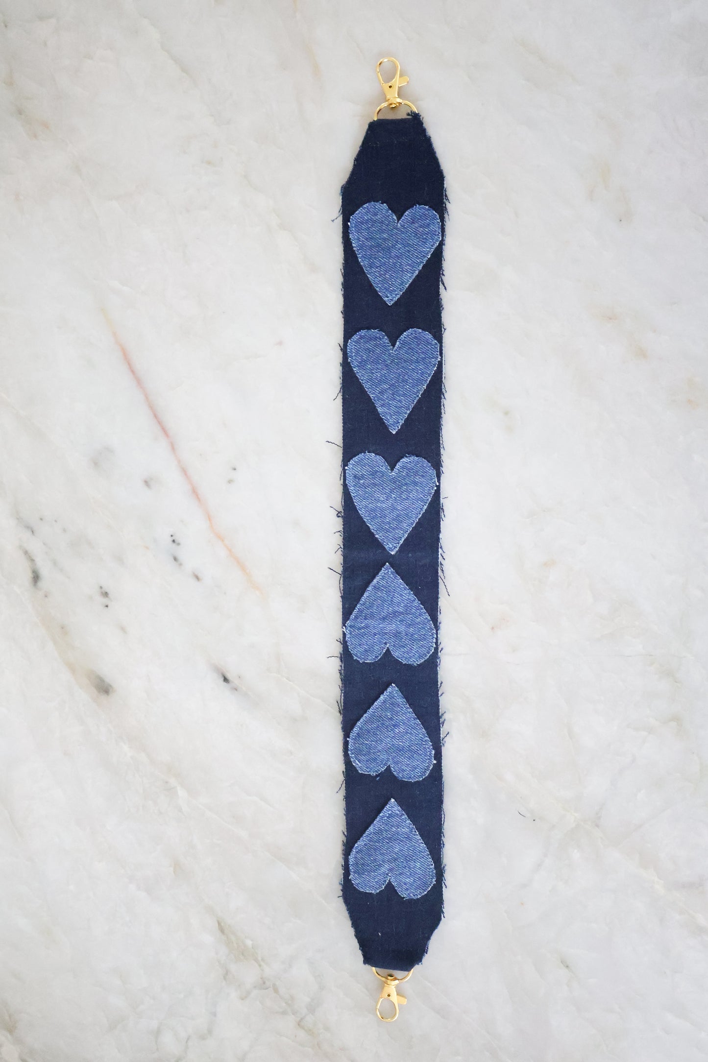 Phonecord denim hearts