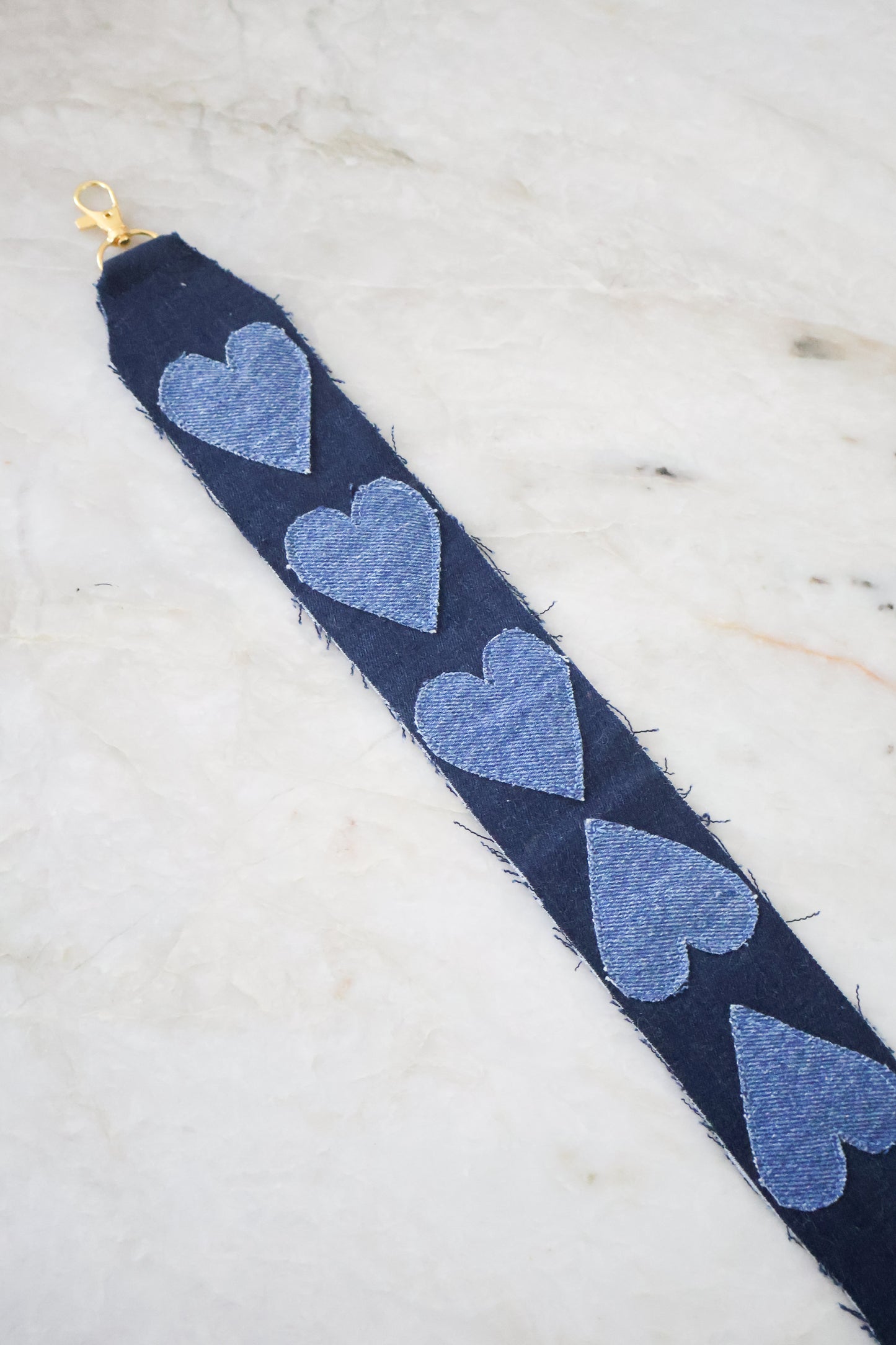 Phonecord denim hearts