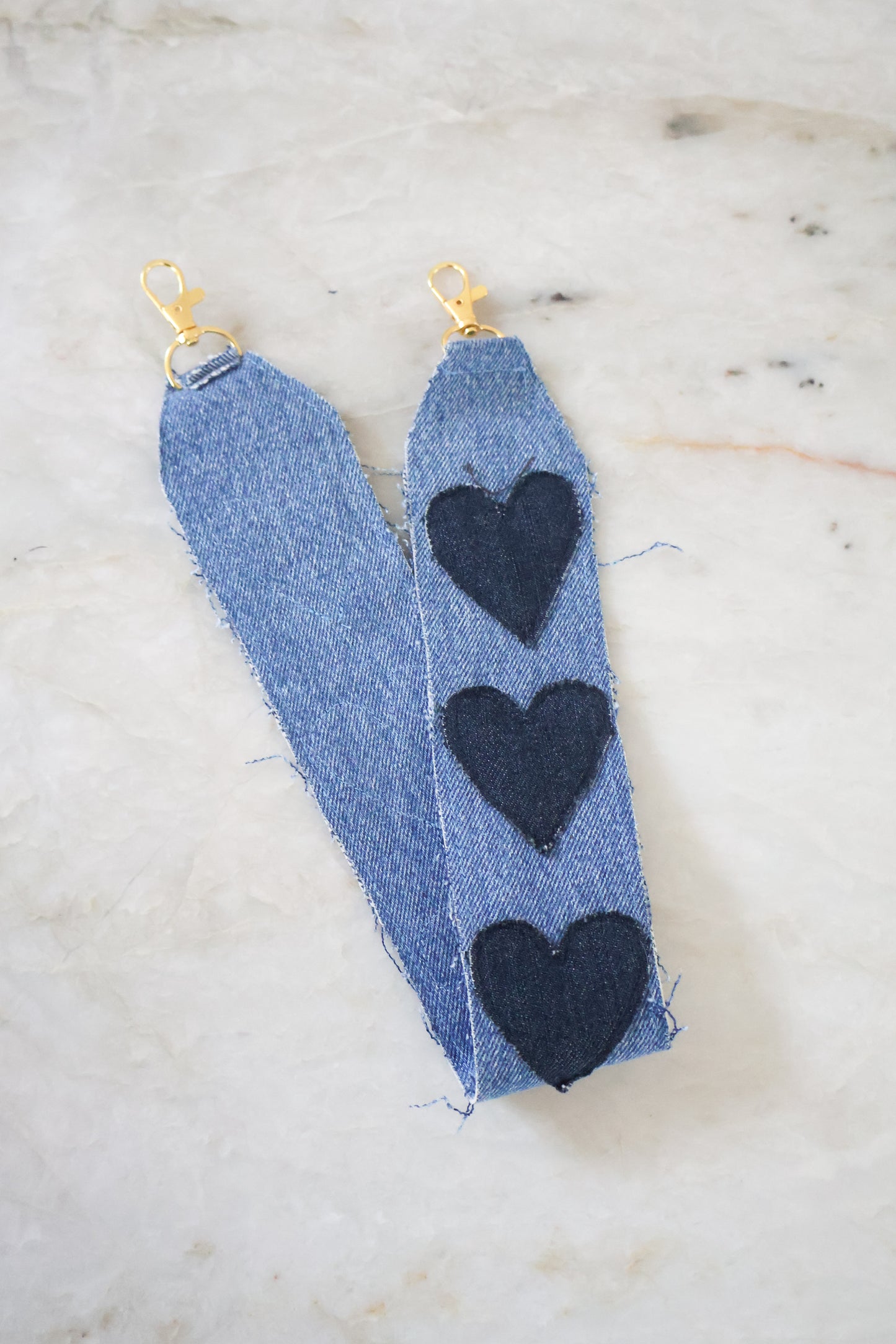 Phonecord denim hearts