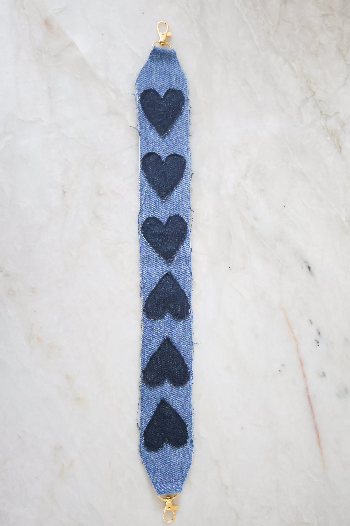 Phonecord denim hearts
