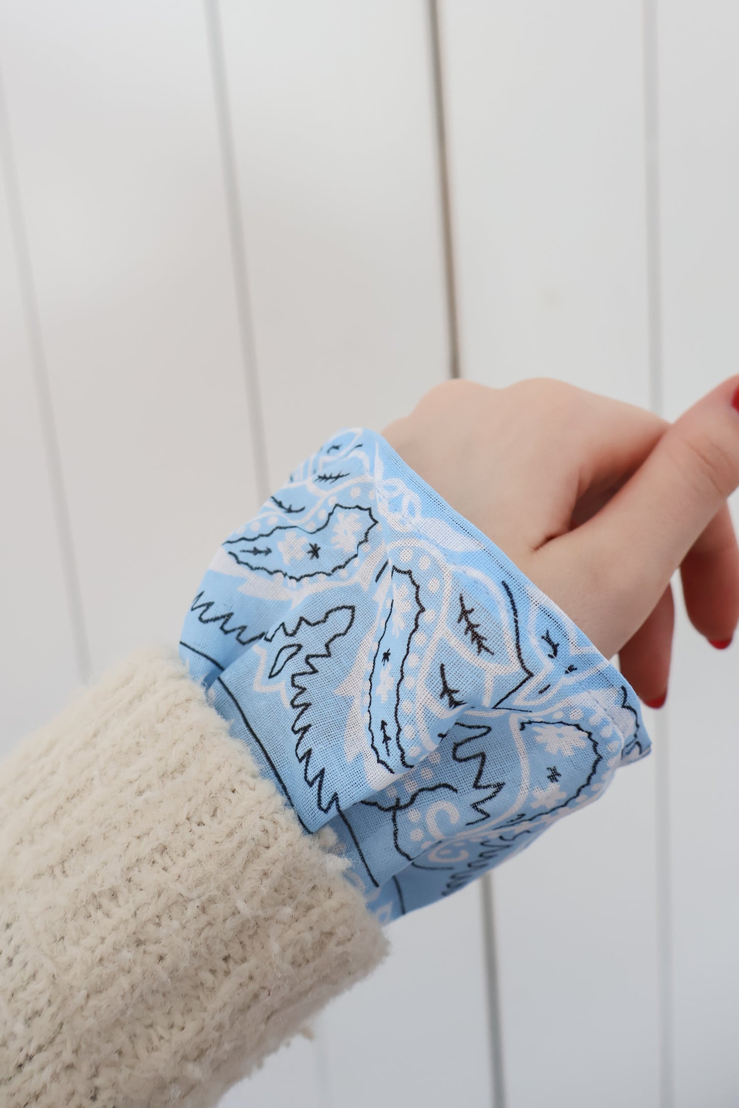 Bandana sleeves - lichtblauw