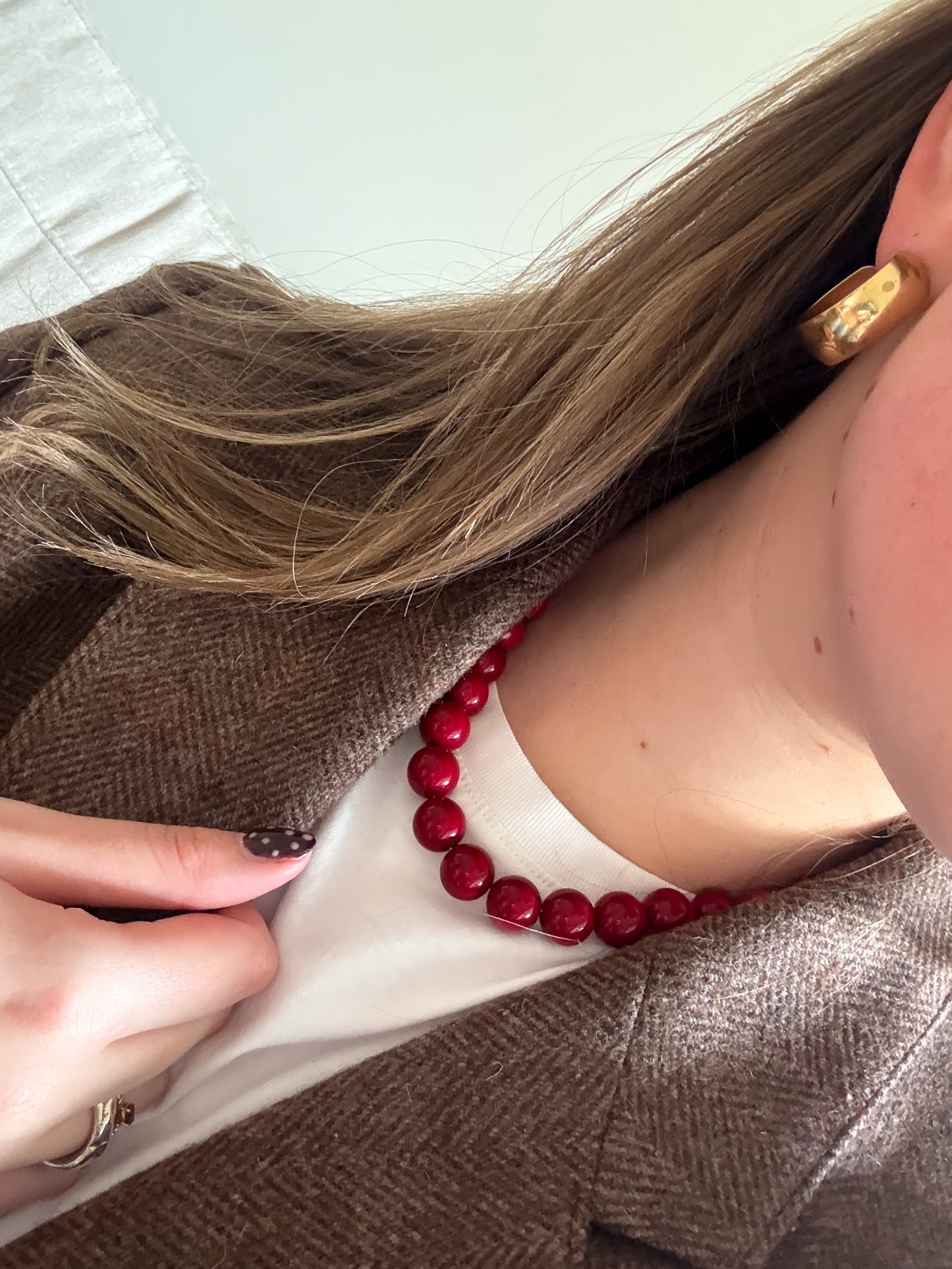 Bold bead ketting - burgundy