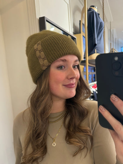 Beanie - olijfgroen