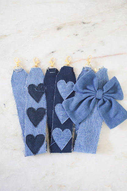 Phonecord denim bow