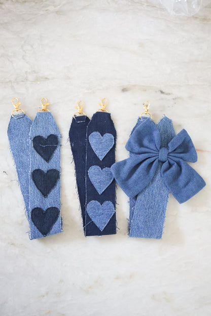 Phonecord denim bow