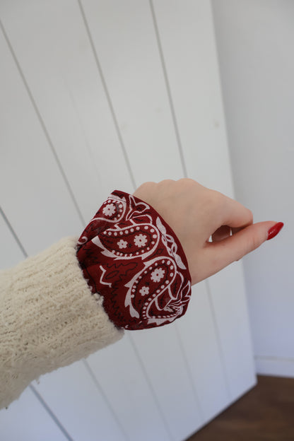 Bandana sleeves - burgundy