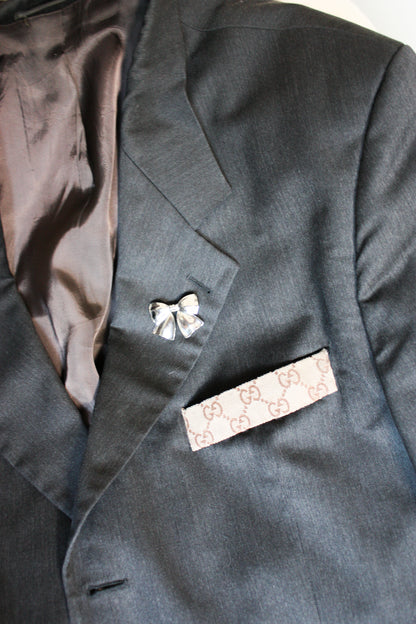 Broche strik zilver