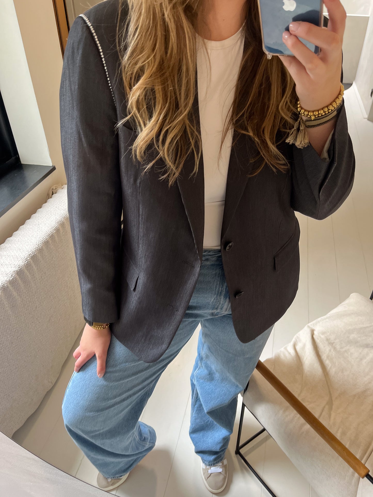 No.2 glitter sleeve blazer [L]
