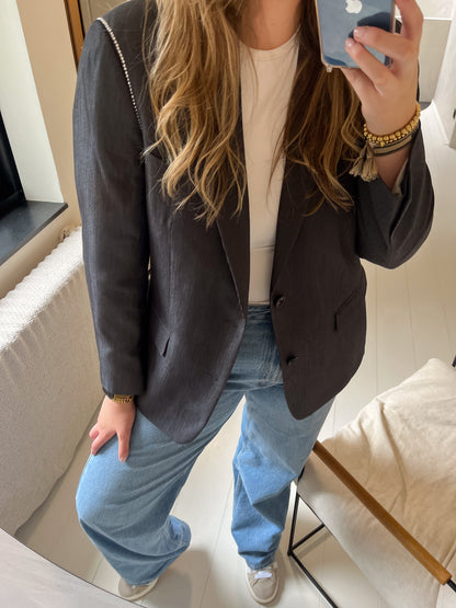 No.2 glitter sleeve blazer [L]