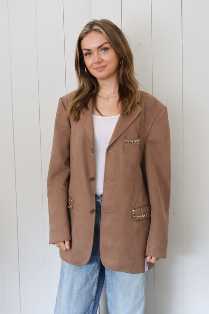 No.299 - Studded suède blazer [L]
