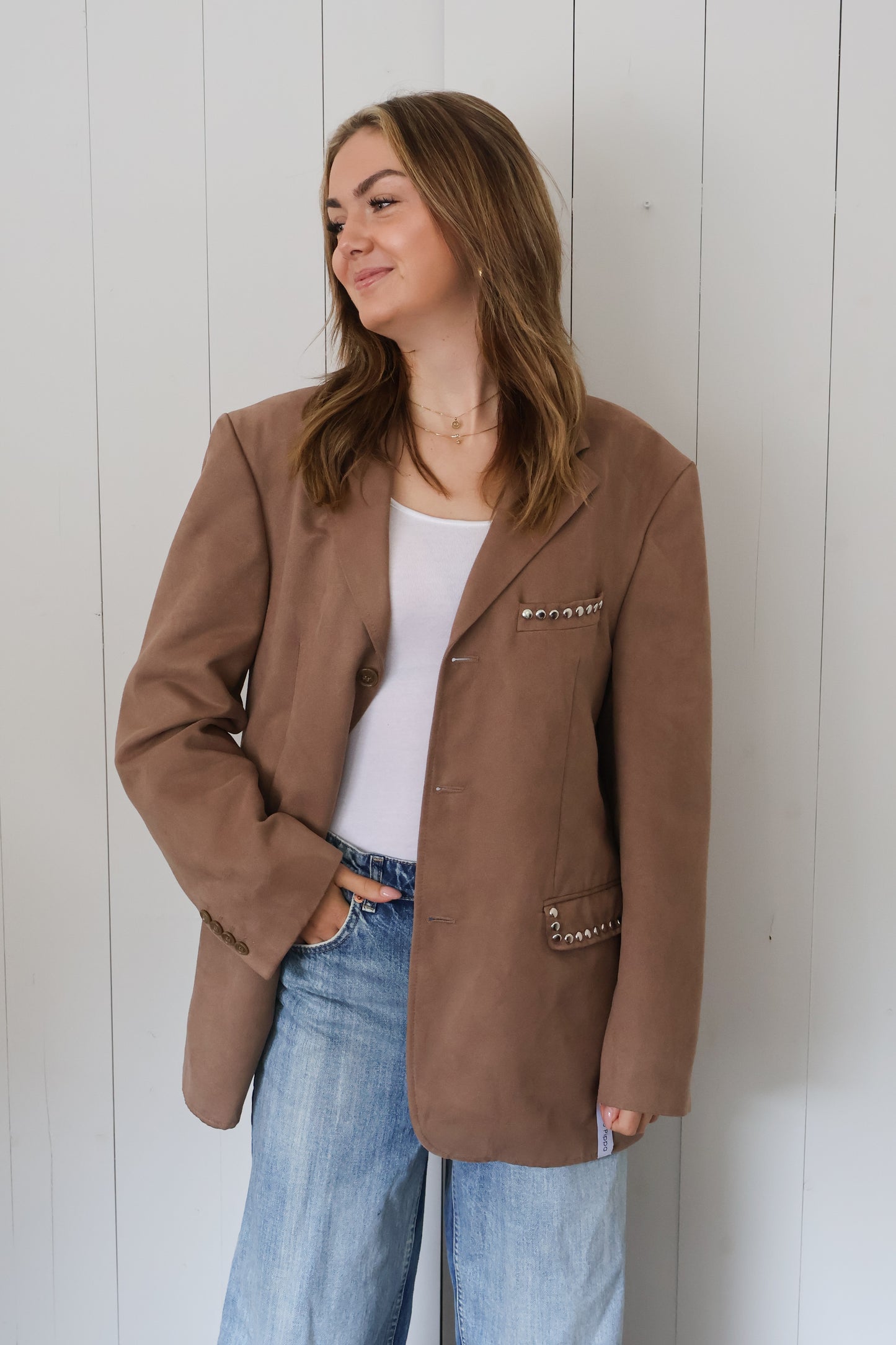 No.299 - Studded suède blazer [L]