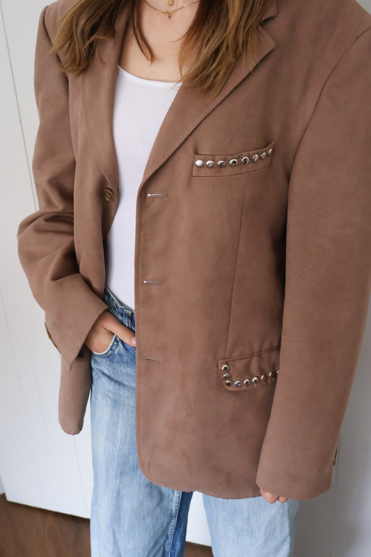 No.299 - Studded suède blazer [L]
