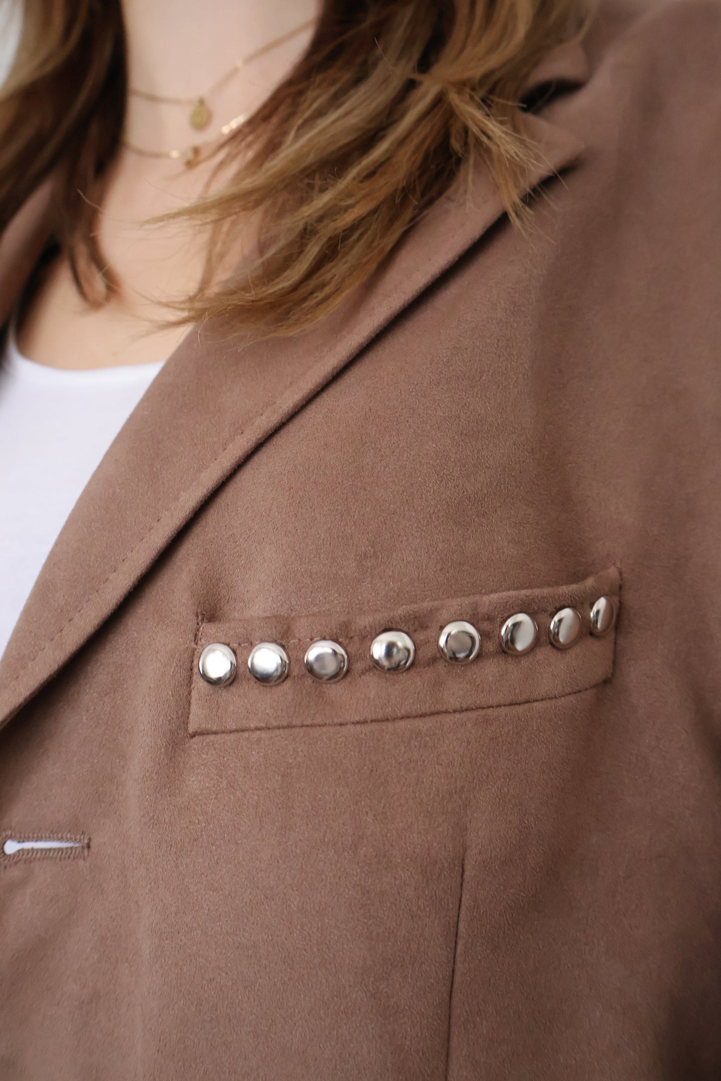 No.299 - Studded suède blazer [L]