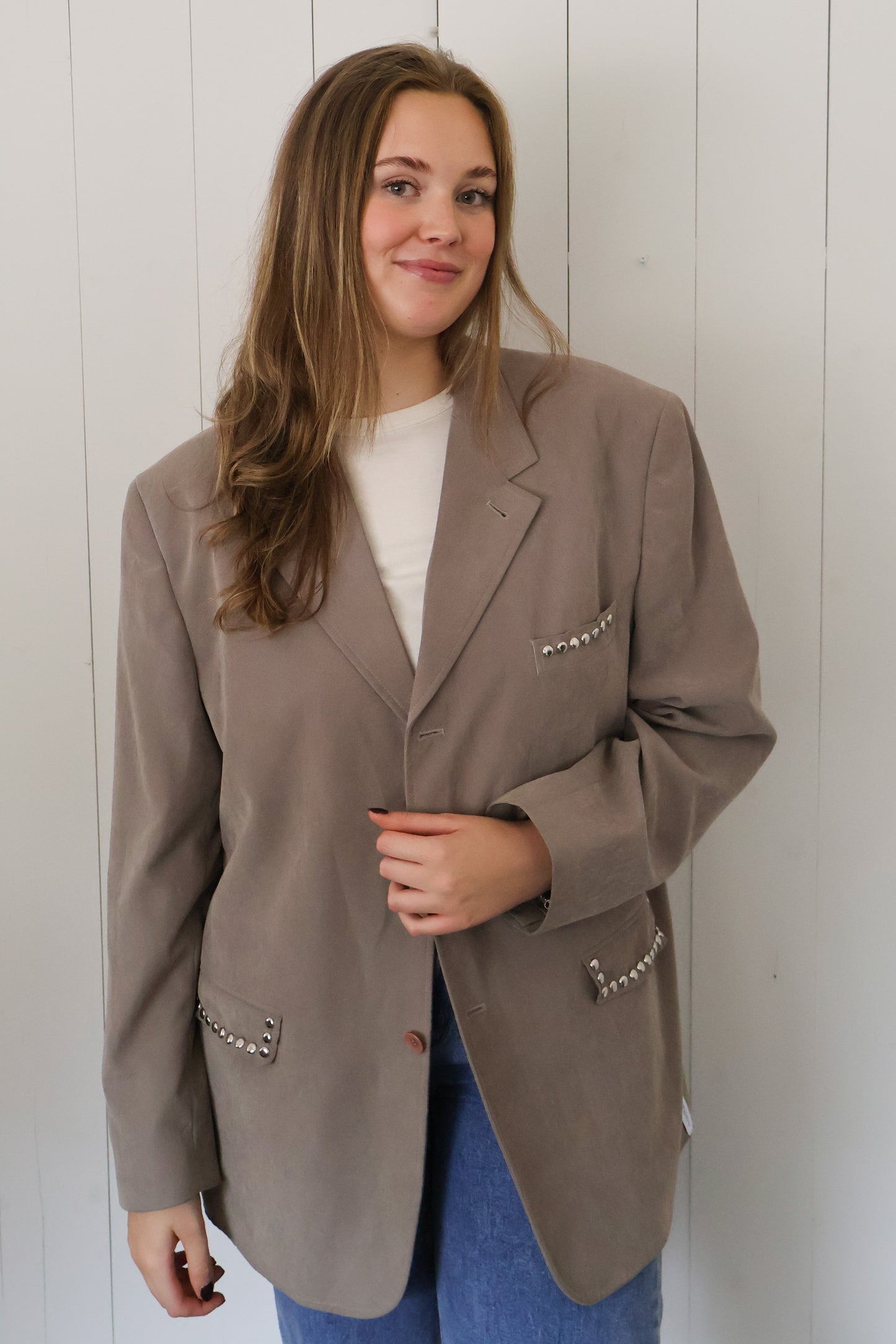 No.325 - Suede studded blazer [XXL]