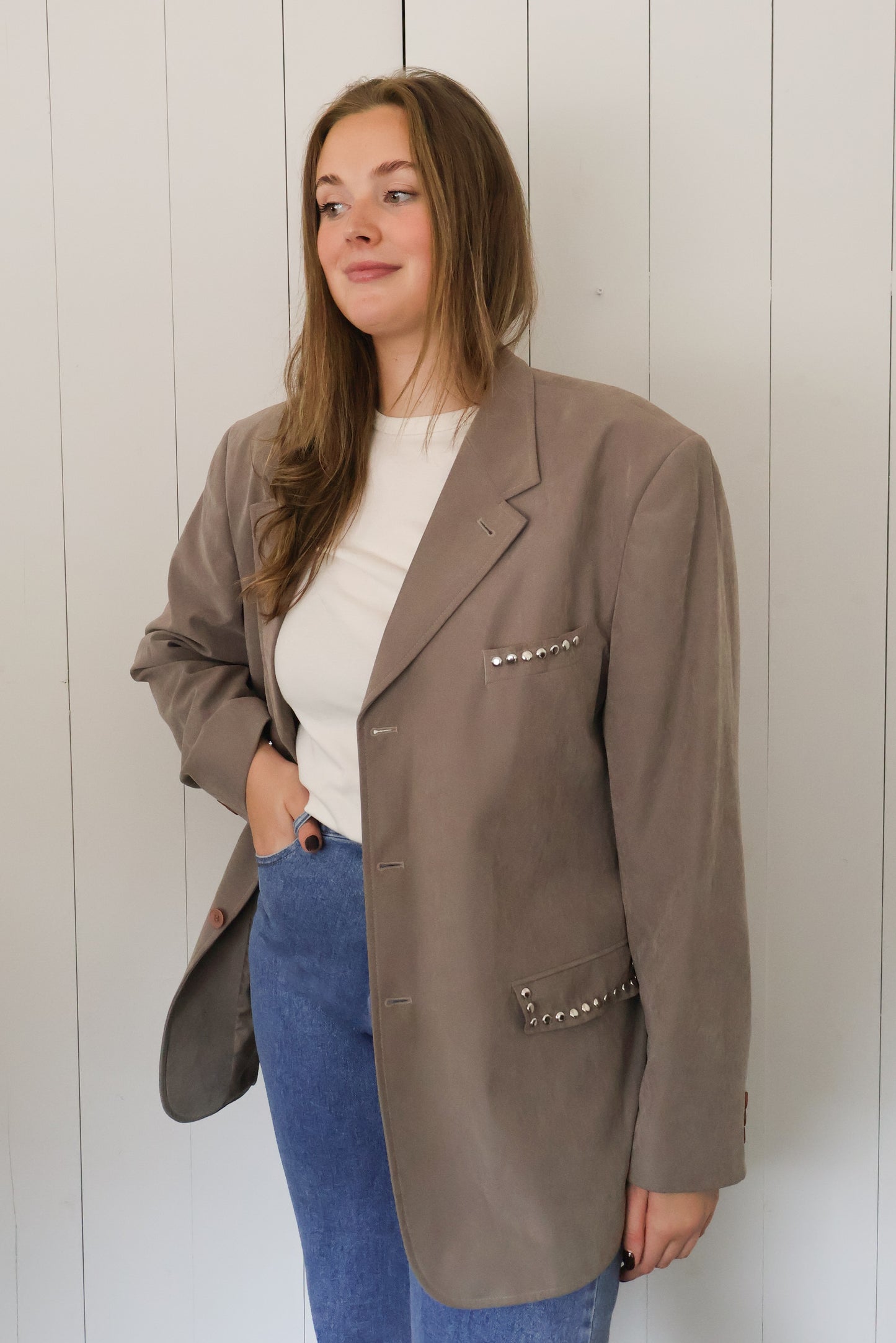 No.325 - Suede studded blazer [XXL]