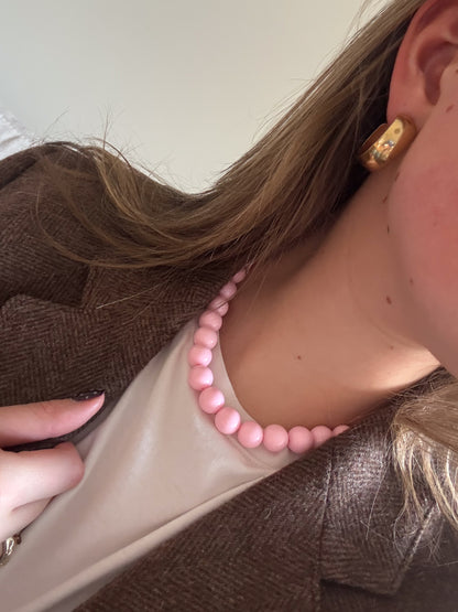 Bold bead ketting - roze