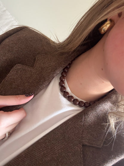 Bold bead ketting - bruin