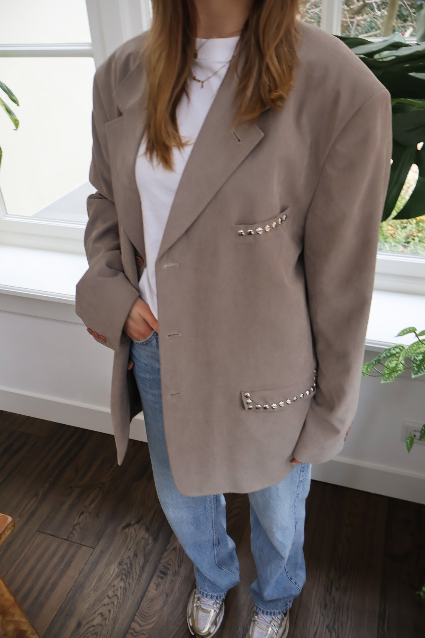 No.325 - Suede studded blazer [XXL]