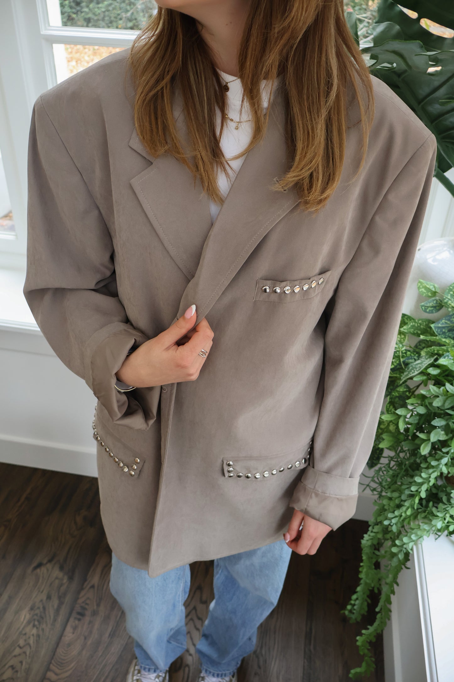 No.325 - Suede studded blazer [XXL]