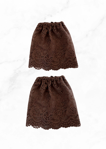 Mouwtjes kant - bruin