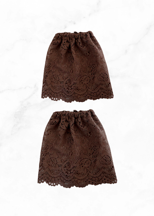 Mouwtjes kant - bruin
